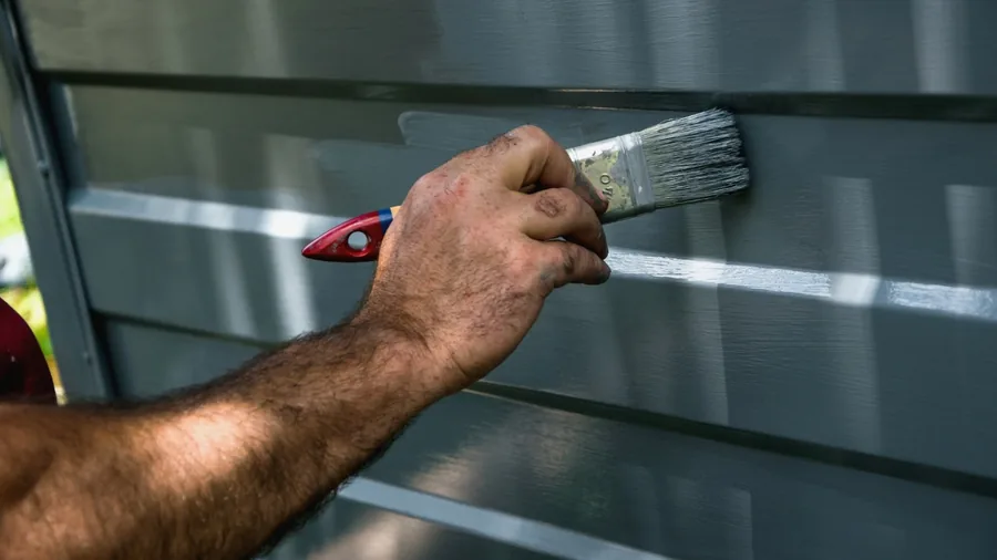 Painting a garage door